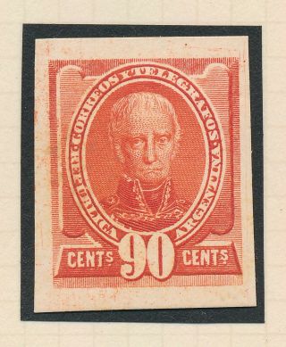 RARE ARGENTINA STAMPS 1888 90c SAN MARTIN UNADOPTED COLOUR TRIALS,  THICK PAPER 7
