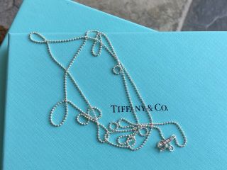 Tiffany & Co Bead Ball Chain Necklace Sterling Silver 30 