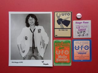 Ufo,  Promo Photo,  4 Backstage Passes,  Rare Originals,  Metal Pin,  Various Tours
