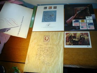 Rare Usps Bicentennial Souvenir Stamp Sheet / Poster Packet 1776 - 1976 1687