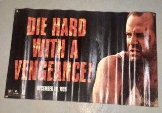 Die Hard With A Vengeance Rare 1995 Vinyl Movie Banner Bruce Willis