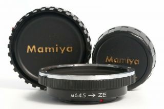 Mamiya M645 Lens To Ze Mount Adapter Ring W/cap From Japan Very Rare