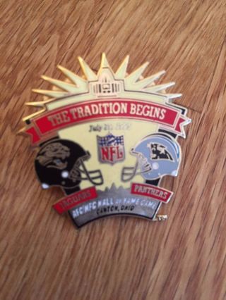 Rare Inaugural 1995 Hof Game Panthers V Jaguars 1995 Pin Badge Played In Canton