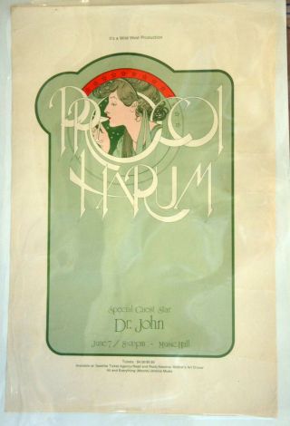 Smaller Rare Procol Harem And Dr.  John Fillmore Family Dog Era Poster