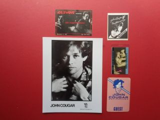 John Cougar Mellencamp,  Promo Photo,  4 Rare Backstage Passes,  Tour Originals