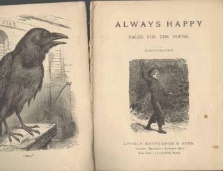 Rare Antique 1880’s Childrens Book “always Happy,  Pages For The Young” Routledge