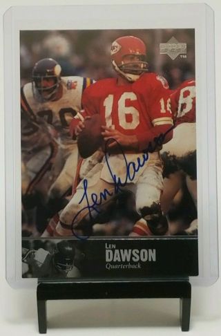 Len Dawson 1997 Upper Deck Ud Legends Sp Auto Autograph Al - 20 Rare Chiefs