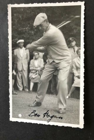 Rare & Unique Ink Signed Photo Of The Legendary Ben Hogan 1950s.
