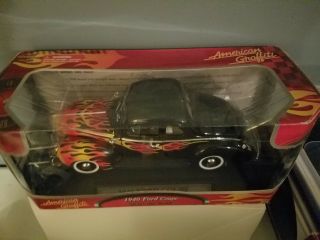 ☆ Rare American Graffiti 1:18 Diecast 1940 Ford Coupe Flamed Motor Max F/s