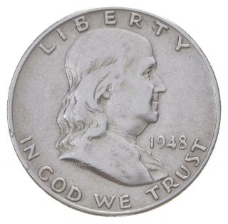 Higher Grade - 1948 - Rare Franklin Half Dollar 90 Silver Coin 135