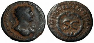 Trajan 98 - 117 A.  D.  Dupondius Rare Struck For Circulation In Seleukia /syria