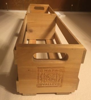 Napa Valley Natural Wood Rare Storage Cd Box Or Vhs Storage Crate,  With Handles