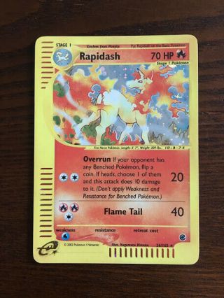 Pokemon Rapidash Holofoil Expedition Set Rare 26/165 Near / E - Reader