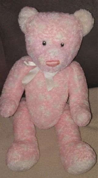 Baby Gund Dotzie Pink & White Polka Dot Bear Plush 15 " Rare