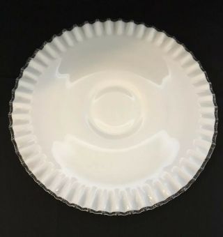 Very Rare Vintage Fenton Milk Glass Silver Crest Tort Serving Platter