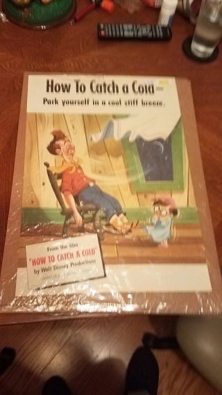 Vintage 1951 Walt Disney Kleenex Posters How To Spread A Cold Rare Htf Rocking