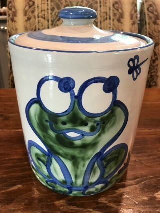 M.  A.  Hadley Rare Frog Cookie Jar Canister 8.  5”x6.  25”