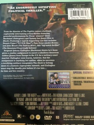 The Package - RARE OOP DVD WITH INSERT Gene Hackman/Tommy Lee Jones - 1989 2