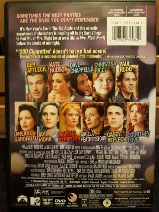 200 CIGARETTES (1999) DVD Ben Affleck,  Dave Chappelle,  Christina Ricci OOP RARE 2