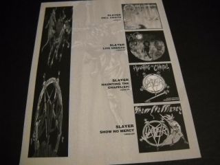Slayer Rare Music Biz 1995 Promo Ad Hell Awaits - Live Undead - Haunting - Mercy