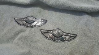 Rare Harley 2003 100th Anniversary Gas Fuel Tank Emblems Badges Left & Right