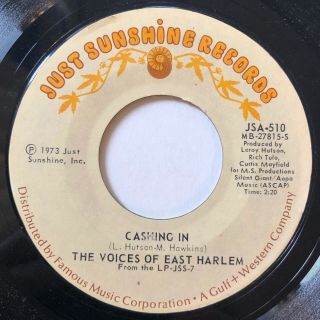 Voices Of East Harlem Cashing In Just Sunshine Rare 70s Northern Soul 45 Hear