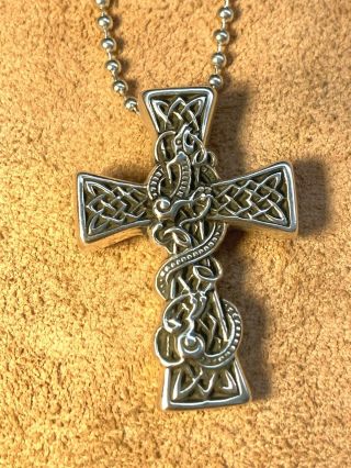 Authentic Chrome Hearts Celtic Cross Necklace.  Sterling Silver,  Rare,  83570179