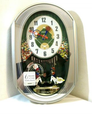 Seiko Melodies In Motion Musical Baseball Wall Clock Rare