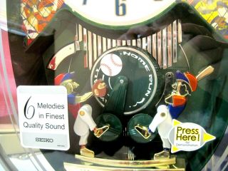 Seiko Melodies In Motion Musical Baseball Wall Clock Rare 8