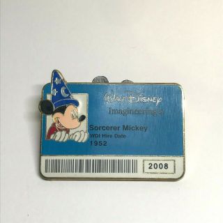 Disney Rare Wdi Id Badge Card Series 2 Sorcerer Mickey Le 300 Pin