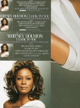 Whitney Houston I Look To You Promo Poster Limited Edition Rare 2009 12x18 2
