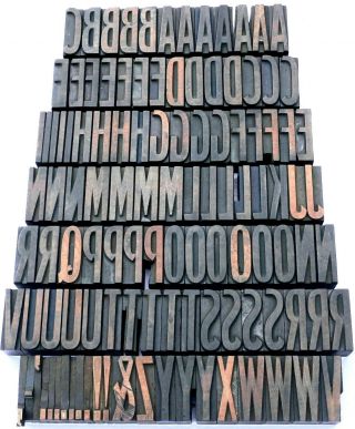 Letterpress Wood 1 5/8 " Decorative Alphabet 123pcs Rare Designed Typeface