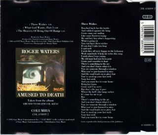 ROGER WATERS - THREE WISHES RARE EU 3 - TRACK CD SINGLE (1992) 2