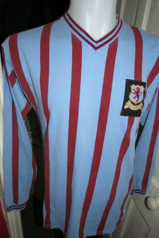 Very Old Aston Villa Fc 1957 Fa Cup Final Long Sleeve Shirt Size Medium Rare
