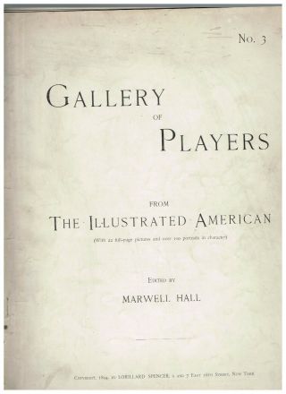 Rare Vintage Gallery Of Plays And Players No.  3 1897