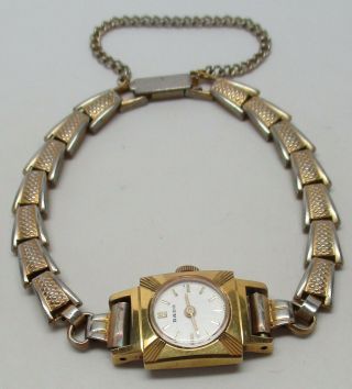 Vintage Rado Swiss 17 - Jewels Ladies Mechanical Watch W/ Safety Chain - Very Rare
