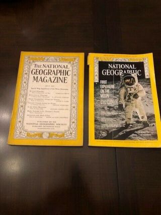 Rare 2 National Geographic - Dec.  1969 Apollo 11 Moon Landing Plus July 1937 Mag