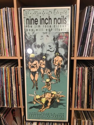 Rare Nin Nine Inch Nails 1995 S/n Derek Hess Poster Print Cleveland State.  Framed