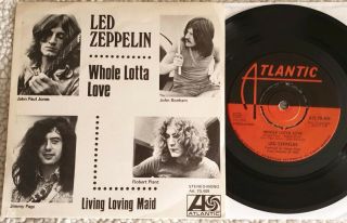 Led Zeppelin " Whole Lotta Love " Rare 1969 Swedish 7 " 45 Nm/ex