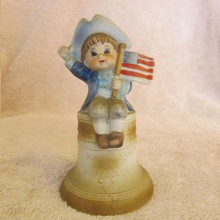 Vintage 1974 Albert E Price Americana Usa Patriotic Liberty Bell Boy Rare