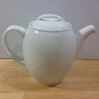 Denby White Trace 4 Cup Teapot Tea Pot & Lid Tree Branches Porcelain Rare