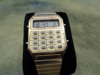 Vintage Rare Innovative Time Calculator Digital Quartz Watch Light Great