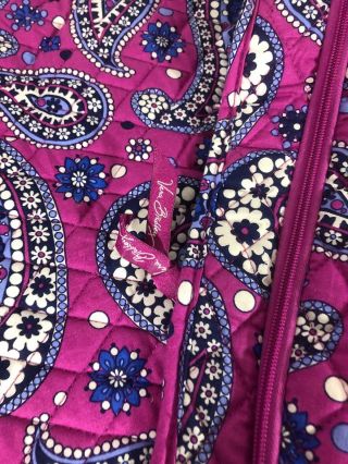 Vera Bradley Boysenberry Quilted Garment Bag Outside Pocket Strap & Hook Rare 4