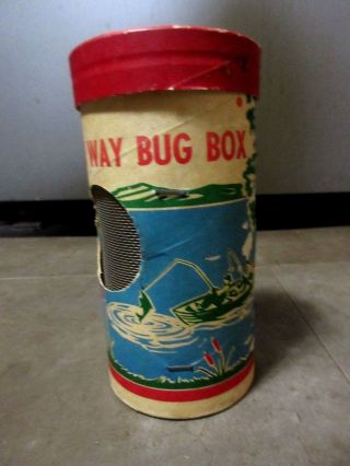 Vintage Fishing Tackle Bug Bait Box Sigrest Live Wire One Way Bug Bait Rare