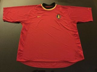 Vintage Nike Belgium Football Shirt Jersey Trikot Rare Home 2000 - 2002 L