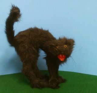 Rare Vintage Halloween Black Feral Cat Full Size 3d Very Real & Scary Looking