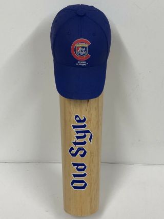 Rare Chicago Cubs Bat Baseball Hat Old Style Beer Tap Handle At Home In Wrigley