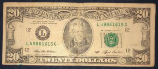Rare 1993 Twenty Dollar Bill - $20 - Green Seal,  Small Face,  United States Note