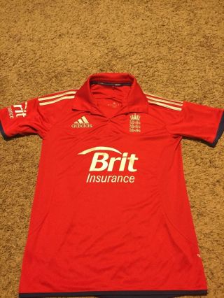 Rare England Cricket Adidas Jersey Climacool Authentic Red United Kingdom