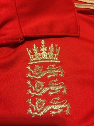 Rare England Cricket Adidas Jersey Climacool Authentic Red United Kingdom 3